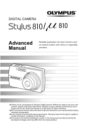 Olympus Stylus 810 Stylus 810 Advanced Manual (English)