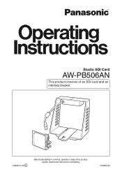 Panasonic AW-PB506A AWPB506AN User Guide