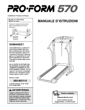 ProForm 570 Treadmill Italian Manual