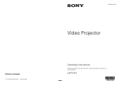 Sony LSPX-W1 Operating Instructions