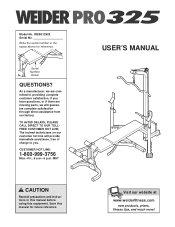 Weider Pro 325 Bench English Manual