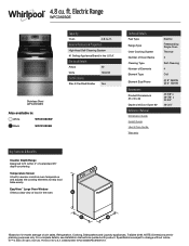 Whirlpool WFC310S0EB Specification Sheet