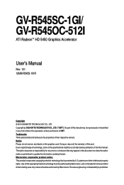 Gigabyte GV-R545SC-1GI Manual
