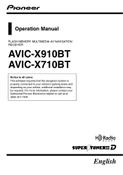 Pioneer AVIC-X710BT Owner's Manual