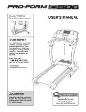 ProForm C500 Treadmill English Manual
