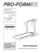 ProForm J6 Treadmill English Manual