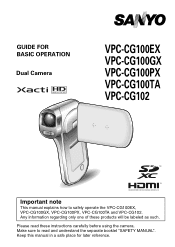 Sanyo VPC-CG102BK VPC-CG102 Owners Manual English