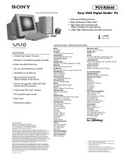 Sony PCV-RX640 Marketing Specifications