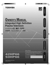 Toshiba 50HP66 Owner's Manual - English