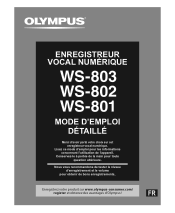 Olympus WS-803 WS-803 Mode d'emploi d賡ill瞨Fran栩s)