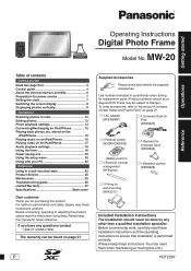 Panasonic MW20 MW20 User Guide