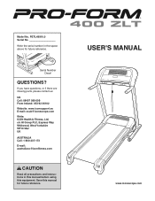 ProForm 400 Zlt Treadmill Uk Manual