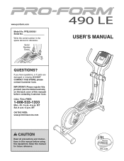 ProForm 490 Le Elliptical English Manual