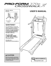 ProForm Crosswalk 370e Treadmill Canadian English Manual