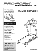 ProForm Performance 350i Treadmill Italian Manual