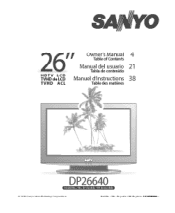 Sanyo DP26640 Owners Manual