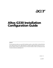 Acer G330 Configuration Guide
