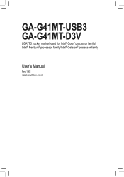 Gigabyte GA-G41MT-D3V Manual