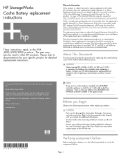 HP StorageWorks EVA4000 HP StorageWorks Cache Battery Replacement Instructions (5697-5699, April 2006)