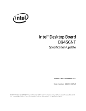 Intel D945GNT Intel Desktop Board D945GNT Specification Update