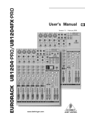 Behringer UB1204FX-PRO User Manual