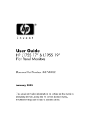 HP L1755 HP L1755 17' and L1955 19' Flat Panel Monitors User Guide