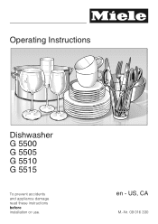 Miele Dimension G 5505 SC Operating and Installation manual