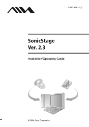 Sony VGF-AP1L SonicStage v2.3 Operating Guide