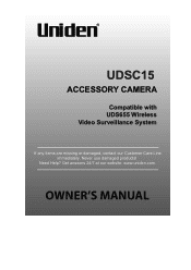 Uniden UDSC15 Owners Manual