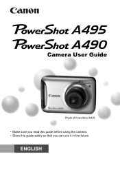 Canon 4259B001 PowerShot A495 / PowerShot A490 Camera User Guide