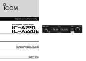 Icom A220 Instruction Manual