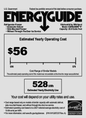 KitchenAid KSRS25MWMS Energy Guide