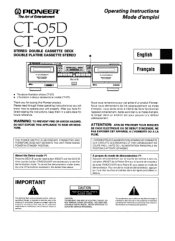Pioneer CT-07D Operating Instructions