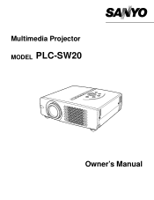 Sanyo PLCSW20 Owners Manual