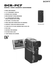 Sony DCR-PC7 Marketing Specifications