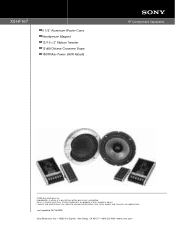 Sony XS-HF167 Marketing Specifications