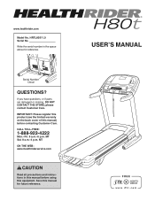 HealthRider H80t Treadmill English Manual