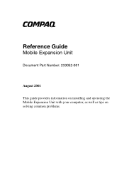 HP Evo Notebook n200 Reference Guide Mobile Expansion Unit
