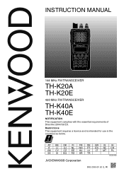 Kenwood TH-K20 Operation Manual