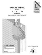 LiftMaster HJ J LOGIC VERSION 1 Manual