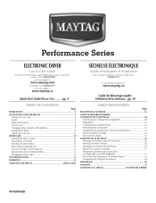 Maytag MGDE500VW Owners Manual