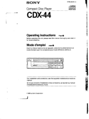 Sony CDX-44 Users Guide