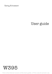 Sony Ericsson W395 User Guide