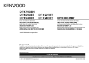 Kenwood DPX303MBT Instruction manual