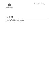 Konica Minolta bizhub PRESS C70hc IC-601 Job Centro User Guide
