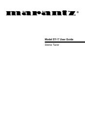 Marantz ST-17 ST-17 User Manual