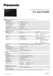 Panasonic TH-42LFP30W Spec Sheet