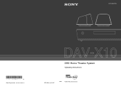 Sony DAV X10 Operating Instructions