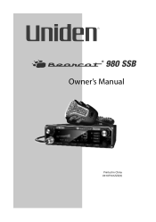 Uniden BEARCAT 980 English Owner's Manual