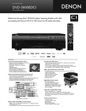 Denon DVD 3800BDCI Literature/Product Sheet